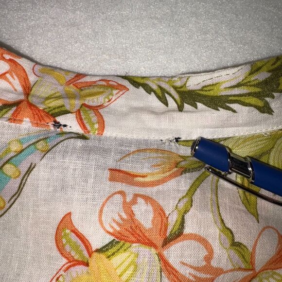 Rachel Roy size Small green floral print button/tie crop top Boho Coastal Chic - Picture 2 of 12